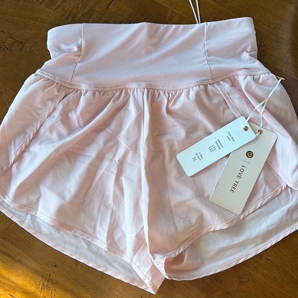 Love Tree High Waisted Quick Dry Workout Athletic Shorts in pink Size small